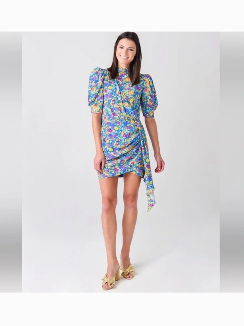 Saylor Vivienne Saylor x REVOLVE Ruched Puff Sleeve Mini Dress L - Picture 11 of 11